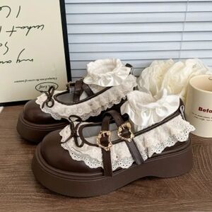 Elegant Brown Platform Mary Jane Shoes